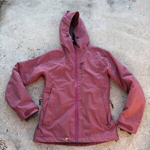 Mammut Dry Tech Women's XS Burgundy Ski Jacket Big Logo Winter Sportwear snow